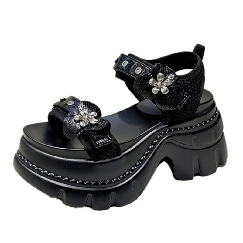9cm 2026 Flower Sandals New Women's Summer Designer Platform Round Toe Fashion Comfortable Good Quality Beautiful Sweet Shoes view 5