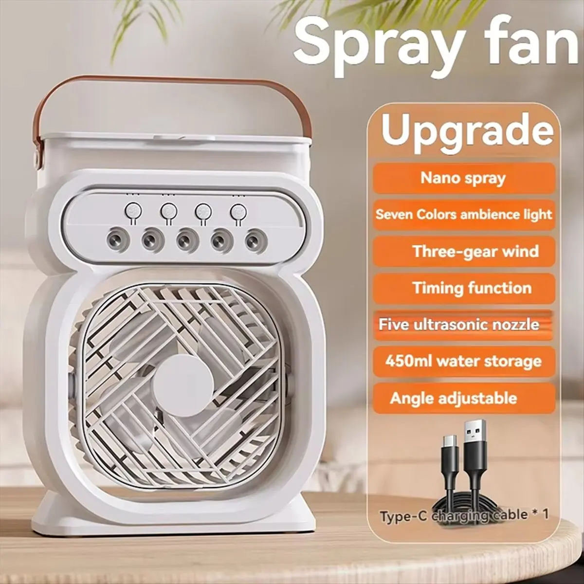 Fan AIr Conditioner Household Small Air Cooler LED Night Light Humidifier Air Adjustment Fan Fan White