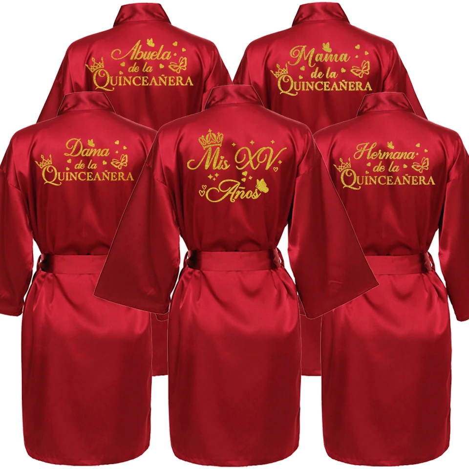 

Mis XV Bathrobes Princess Sweet 15 Years Girl Birthday Party Mis Quince Años Robes Quinceanera Robe
