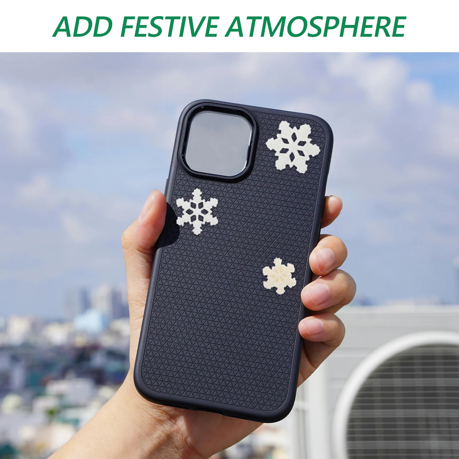 

1Pack White Glitter Snowflake Resin Craft Decorations DIY Holiday Embellishments Phone Case Hair Clip Xmas Craft Supplies