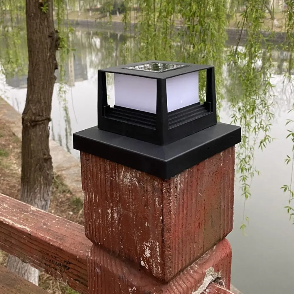 

Warm/White light Square Fence Gate Pillar Lamp Solar Powered Lighting Solar Column Light Waterproof LED Fence Post Light Wall