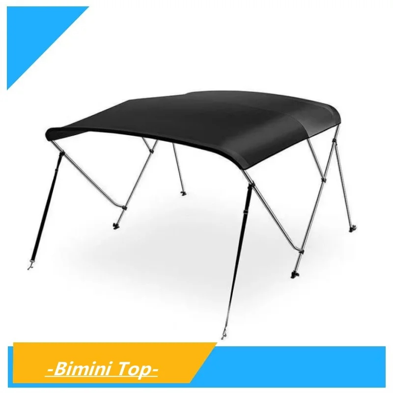 Schwarz 3 Bogen Bimini Top für Boot Leinwand Sonnenschutz Boot Baldachin mit 25mm 6063 Aluminium rohr 600d Polyester Oxford Stoff