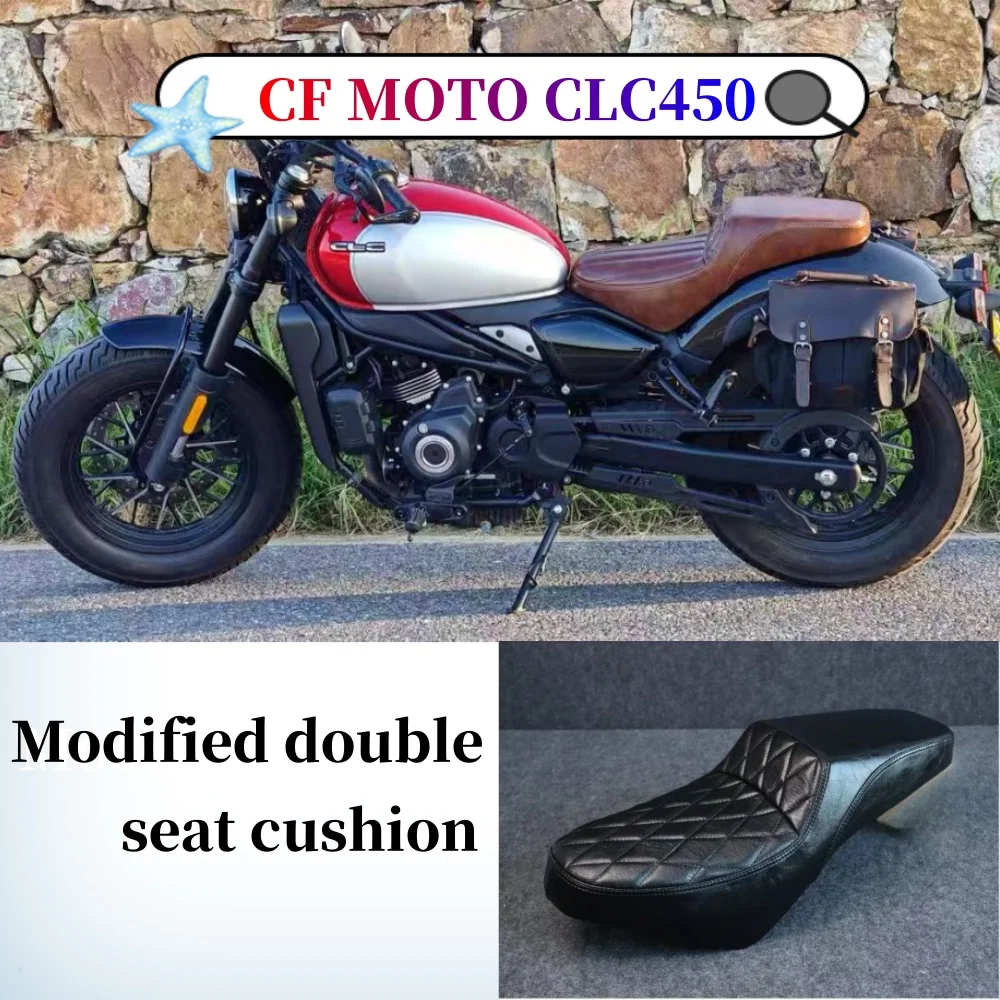 Customized Retro Motorcycle Flat Square Double Seat Cushion For CFMOTO CLC450 cf450 clc450 Waterproof Prevent scratches Cushions