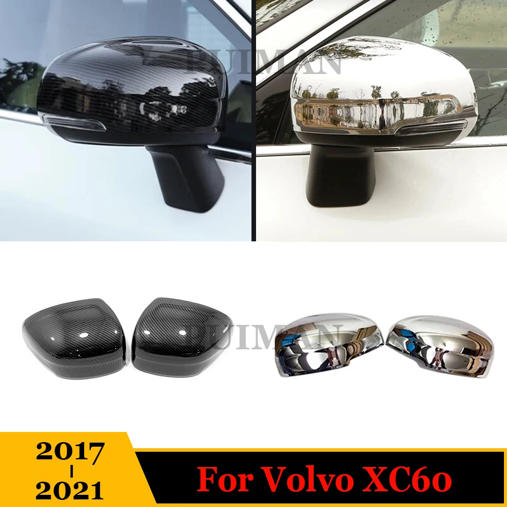 

ABS Chrome Carbon Accessories For Volvo XC60 2017-2021 Car Side Rear View Mirror Decoration Cover Trim Sticker Styling