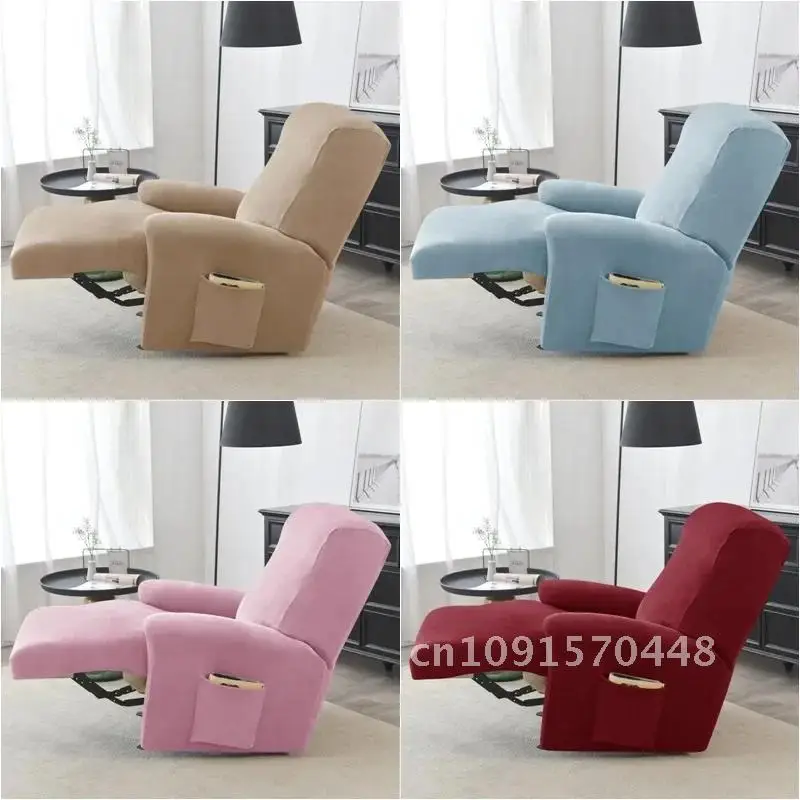 4 Pcs Split Recliner Sofa Cover Velvet Lazy Boy Armchair Covers Elastic Reclining Chair Covers Single Sofa Protector Slipcovers