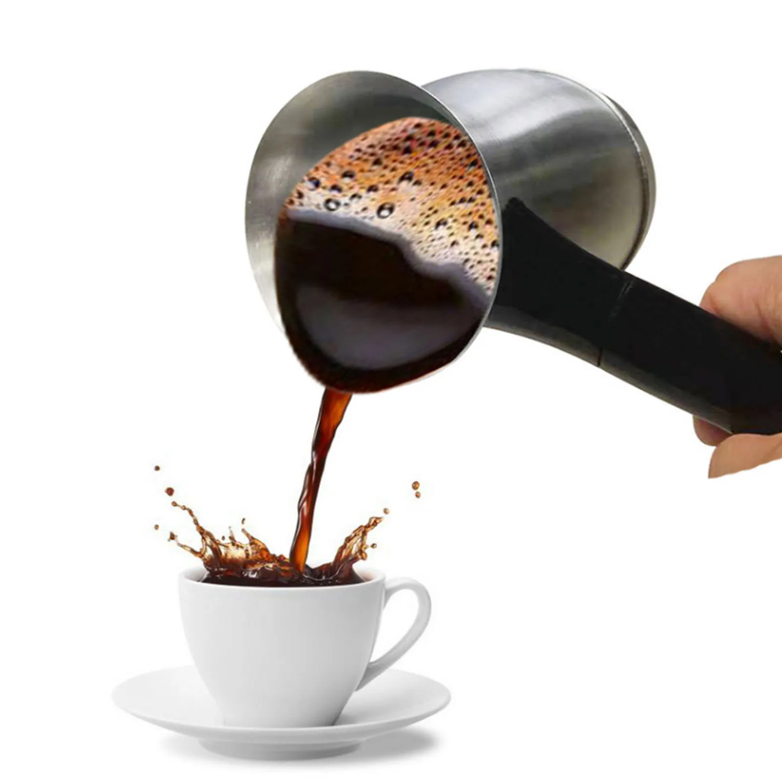 600W Turkish Electric Coffee Maker, 500ml Detached Italian Moka Pot, Stainless Steel Material, Arabic Portable Espresso Machine