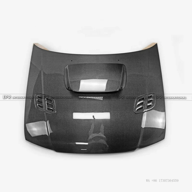 

HOT New for Impreza GC 1999 WRX Hood with Clips Bolt-On Installation Black Carbon Fiber OE Type