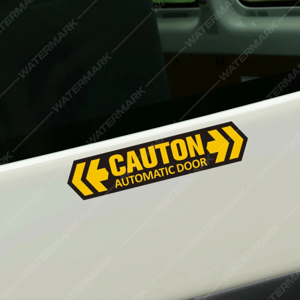 2PCS Auto Door Warning Sticker Waterproof High Visibility Vinyl Decal Sliding Door Safety Label Red Black Yellow
