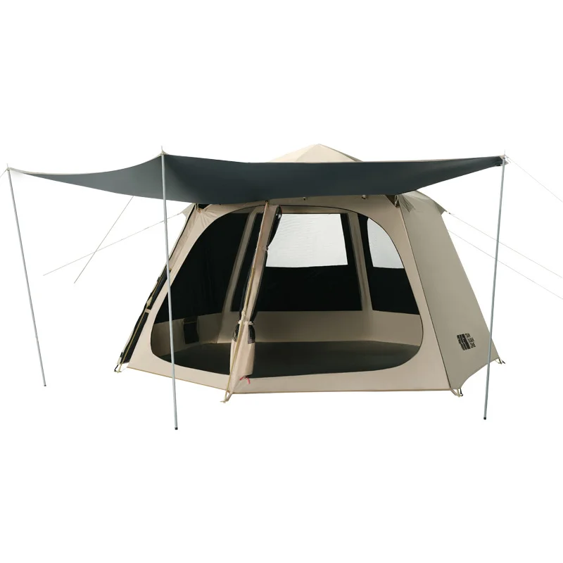 

High Quality 3-4 Person Ultralarge Double Layer Waterproof Windproof Beach Family Party Camping Tent Large Gazebo Sun Shelter