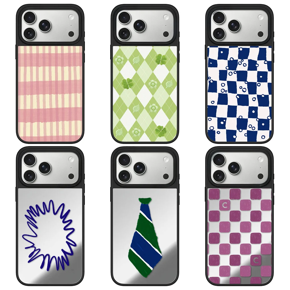 

Diamond Grid Mirror Surface Phone Cover for IPhone 12 13 14 15 16 17 Pro Max Case for IPhone 17 Air