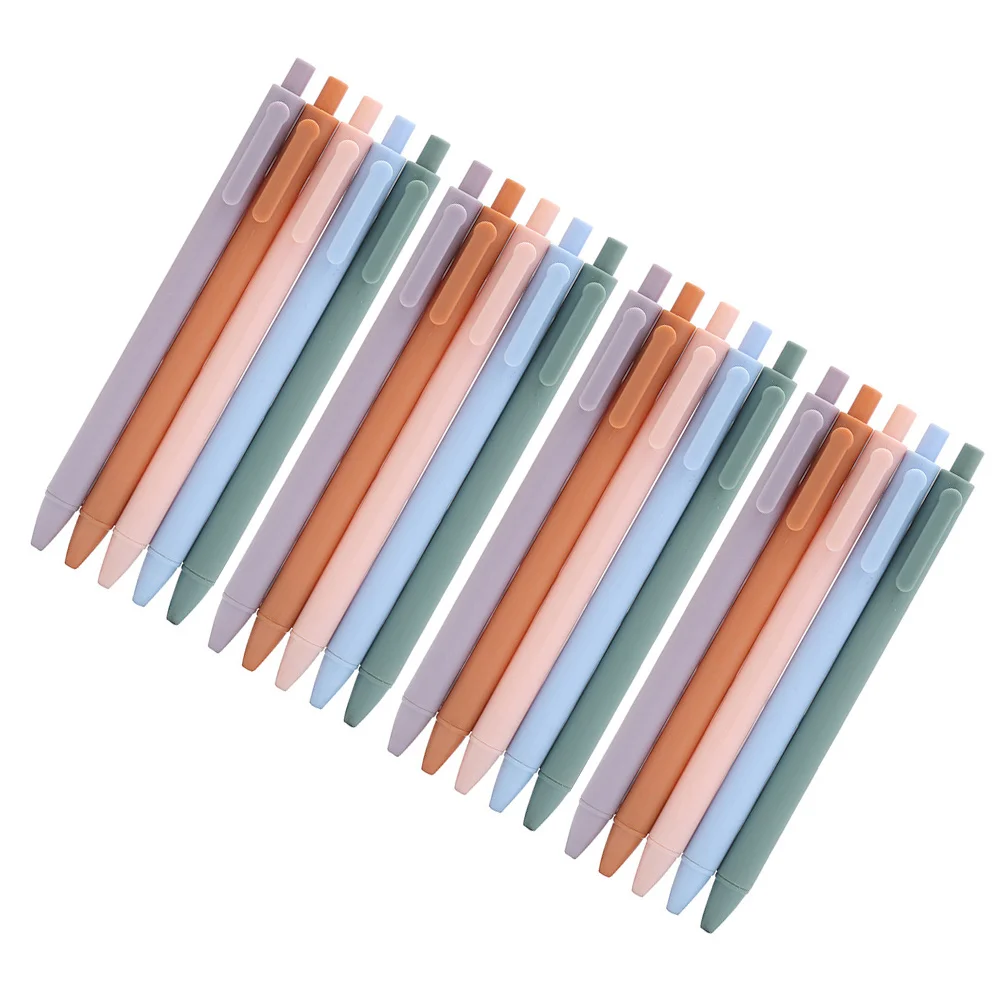 

20Pcs Press Gel Pens Candy Color Solid Design Office School Study Writing Supplies Student Stationery Set for Daily Use