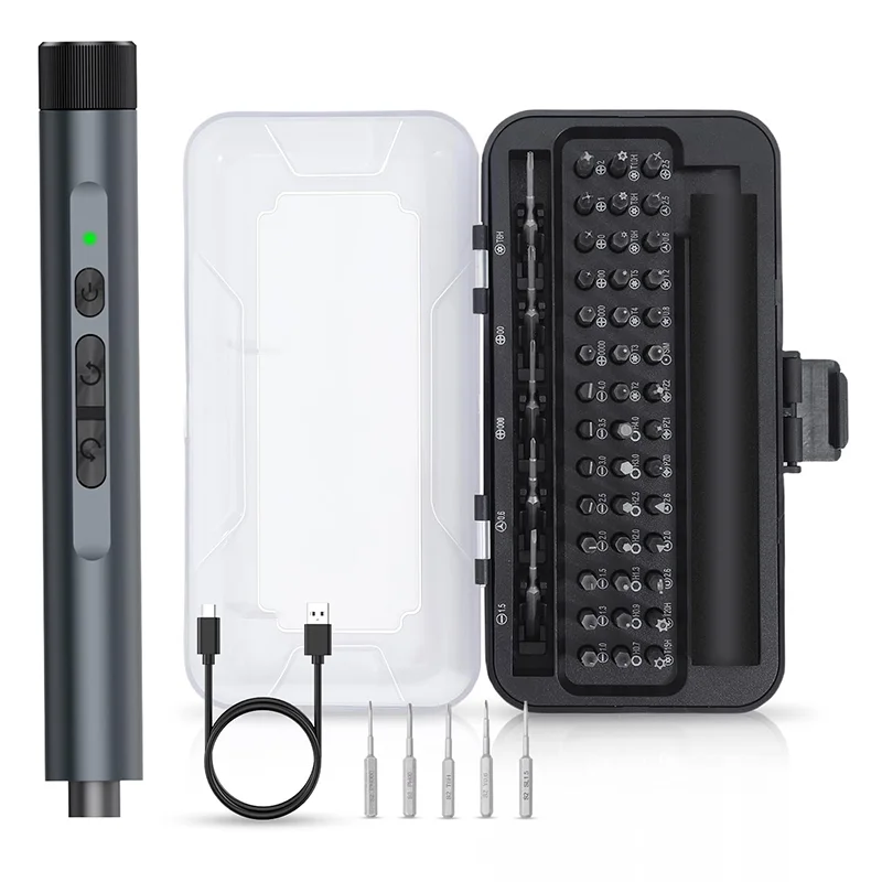 

49 in 1 Electric Screwdriver Precision Screwdriver Set with 47 Magnetic Bits LED Lights Rechargeable Repair Tool Kit for PC DIY
