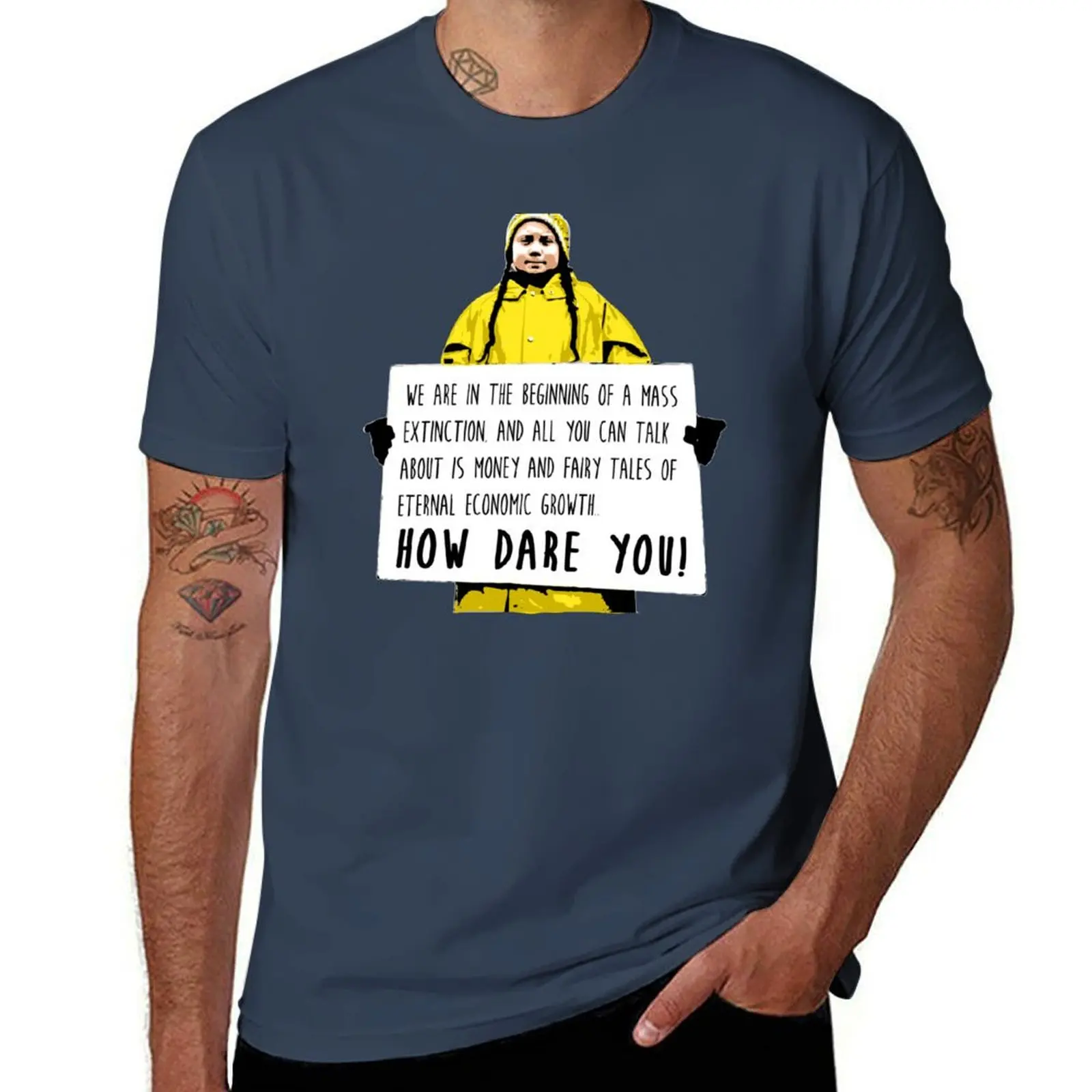 

Greta Thunberg - How dare you T-Shirt Casual Soft Cotton Short Sleeve Tee