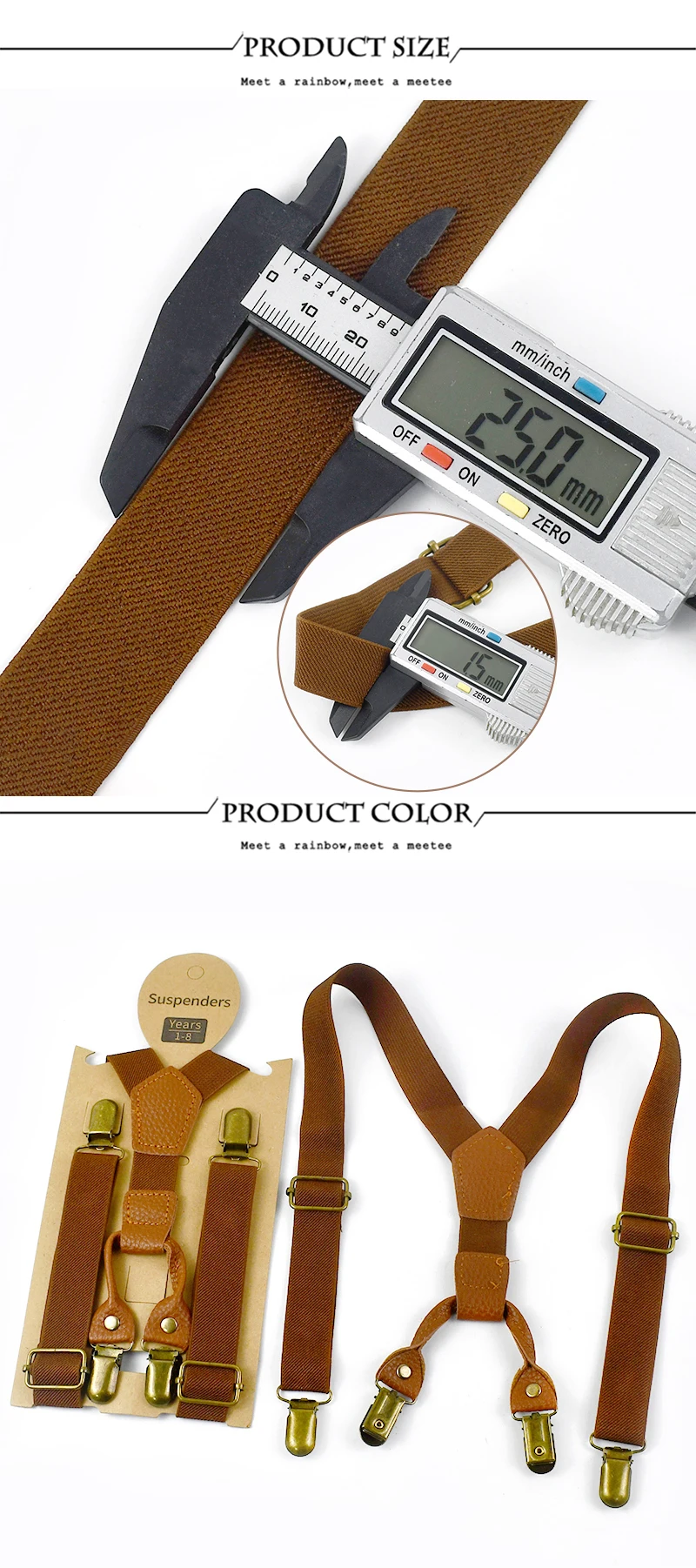 1Pc Deepeel 2.5*65cm Solid Color Children's Suspenders 4 Clips Y-shaped Braces Adjustable Elastic Band Jeans Pants Hanger Male