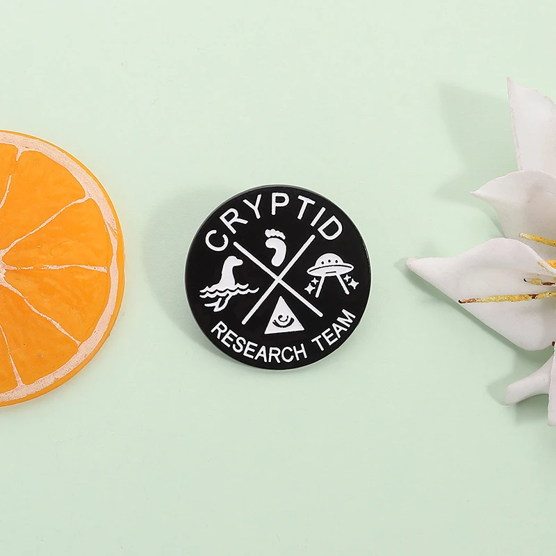 كريبتيد فريق البحوث المينا دبوس UFO بيج فوت سوان رجل وحوش استكشاف بروش شارة التلبيب مجوهرات الديكور هدية للأصدقاء #3