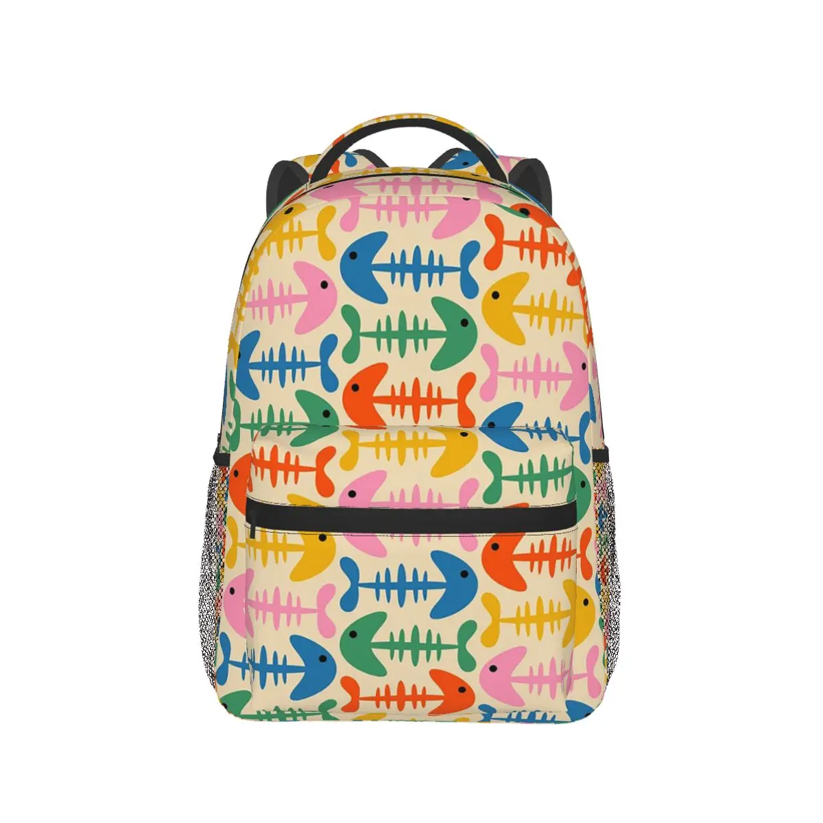 

Colorful Fishbone Fish Pattern Backpack Hot Sale Daypack Large Capacity Kids BookBag School Bag Shoulder Bags for Men Women