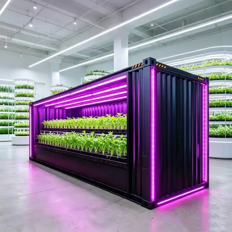Sustainable Automatic Mobile Nursery Container Farm Engine Bearing Intelligent Climate Regulation System for Large-Scale