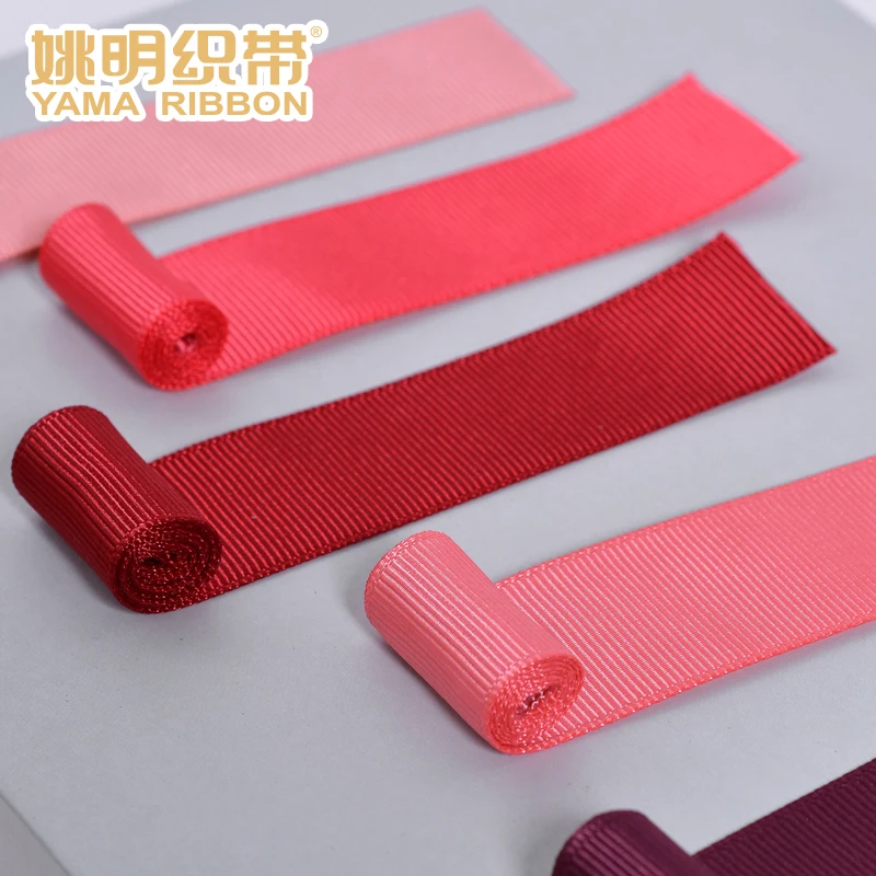 YAMA webbing 25mm strap fabric Edge Satin Ribbon Woven Crafts Gift Packing Hair Bow Red Series for Diy Dress Accessory House