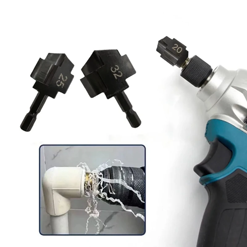A23T 3Pcs PPR Lifting Stepped Drill Bit 20/25/32mm Water Pipe Connection Tool for Plumber Water Pipe Puncher Hex Shank