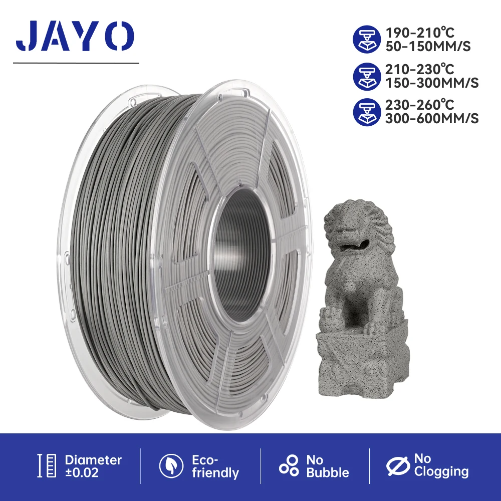 JAYO 3D-Drucker-Filament, Hochgeschwindigkeits-PLA, Marmor, 1 Rolle/1,1 kg, 1,75 mm Filament, umweltfreundliches Material für 100 % blasenfreie 3D-Drucker