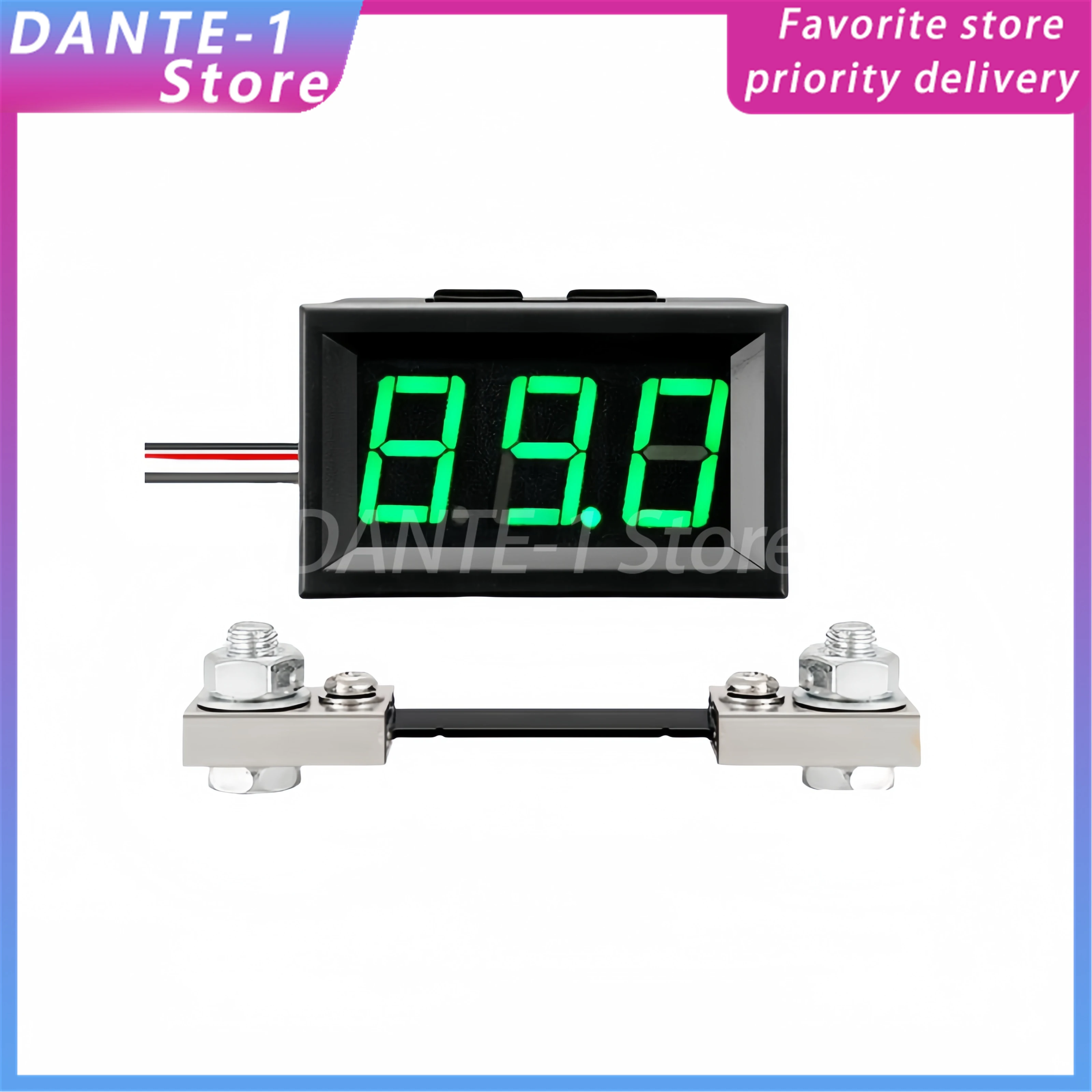 0-100A+shunt high current LED digital display DC high precision ammeter head power supply 4-30V