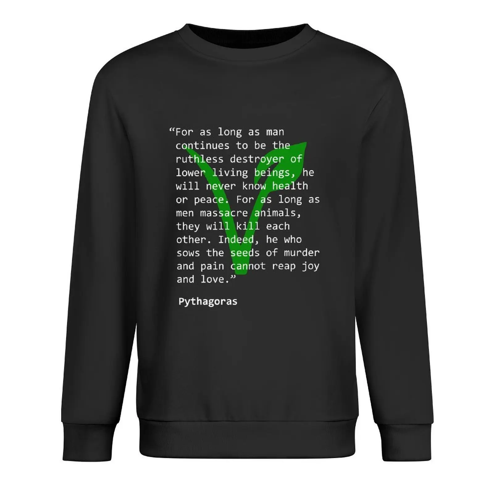 

vegan quotes - pythagoras Pullover men clothes autumn clothes aesthetic clothing men's coat sports sweatshirt man