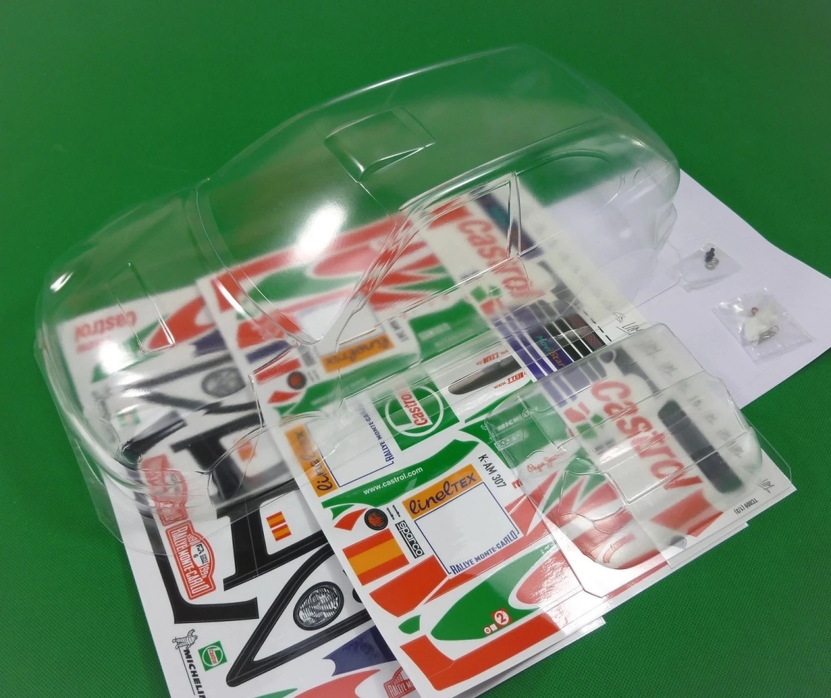 1/10 Corolla WRC RC Car Clear Body Shell 190mm with 3D Printed Side Mirrors & Rear Wing and Decals for 1:10 RC Touring Rally Car