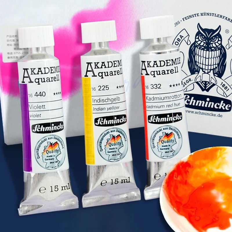 

Academy Grade 15ml/0.5oz Tubes Extra Fine Watercolor Paint Good Transparency for Art Painting Students Artists Drawing Supplies