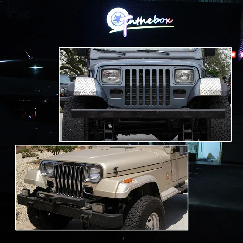 Dla 1987-1995 Jeep Wrangler YJ Obudowy przedniego zderzaka samochodowego i przedniego bocznego światła obrysowego bez żarówki / gniazda — zdjęcie 6