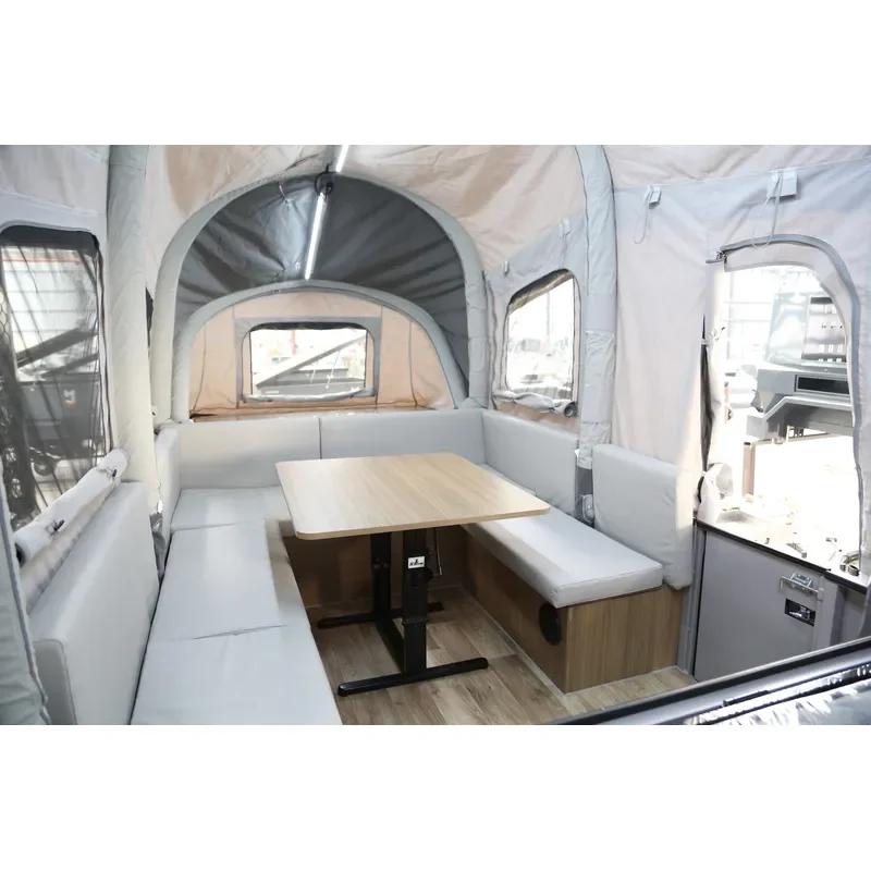 Off Road Camper Trailer Forward Folding RV Caravan with Inflatable Air Tent and Slide Out Kitchen