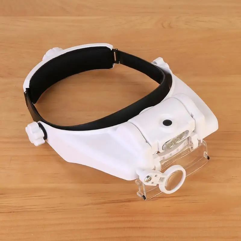 

20RC Headband Magnifier Glass with 3 LED Light Loupe Jeweler Watch Repair