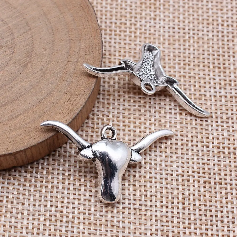 Nail Charms Bull Head Charms Jewelry Pendants 19x36mm 10pcs