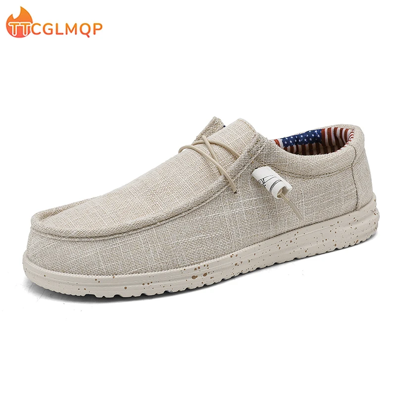 Men's Casual Shoes Outdoor Mens Sneakers Lightweight Boat Shoes Flat Driving Loafers Breathable Men Canvas Shoes Plus Size 48