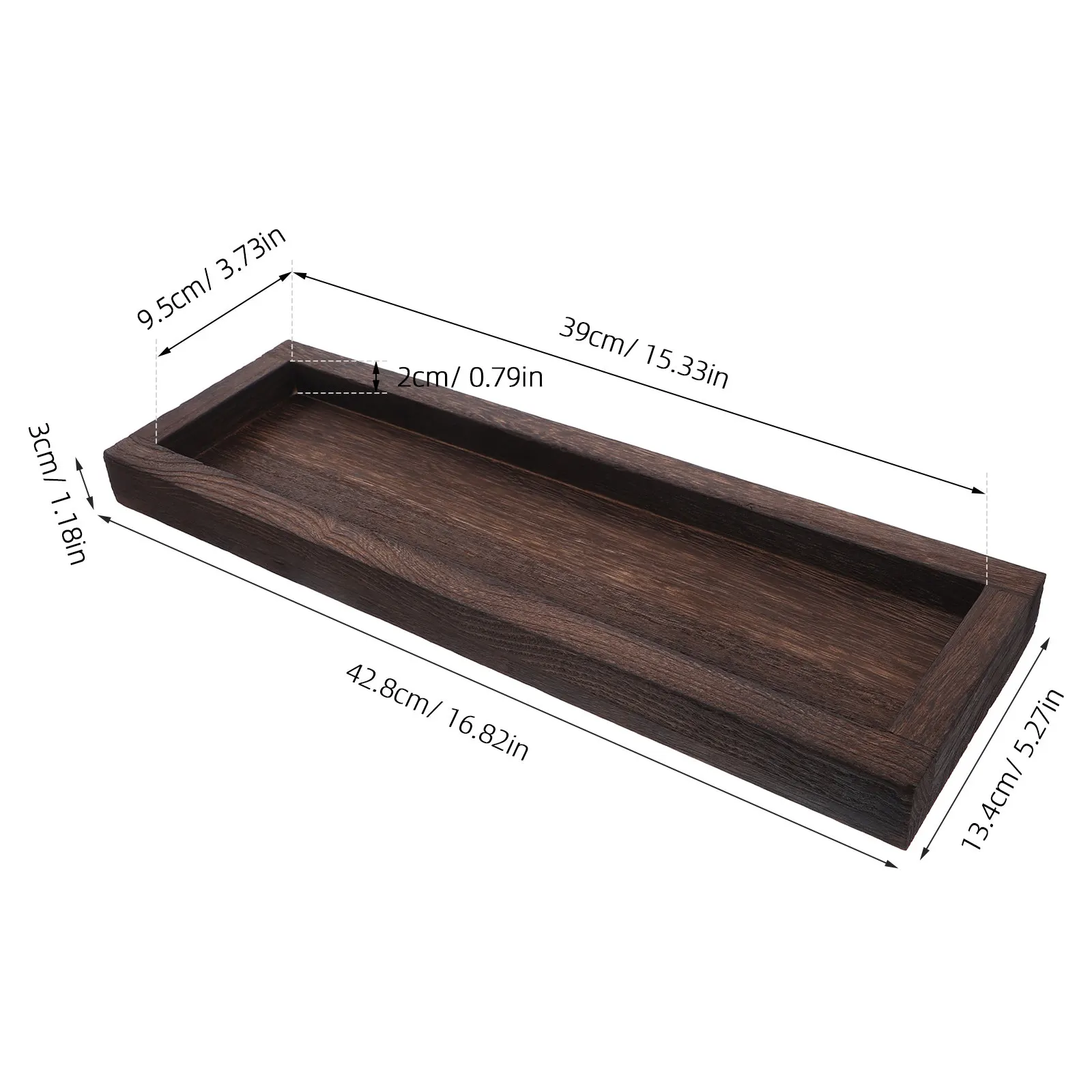 Farmhouse Small Tray Rustic Wooden Holder Long Narrow Tray for Dining Room Table Decor Kitchen Countertop Organizer Snack