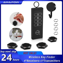 Awapow Anti Lost Tracker Key Finder Locator Portable Wireless Smart Pet Toy Wallet Tracker Tracking Device 4 Receivers