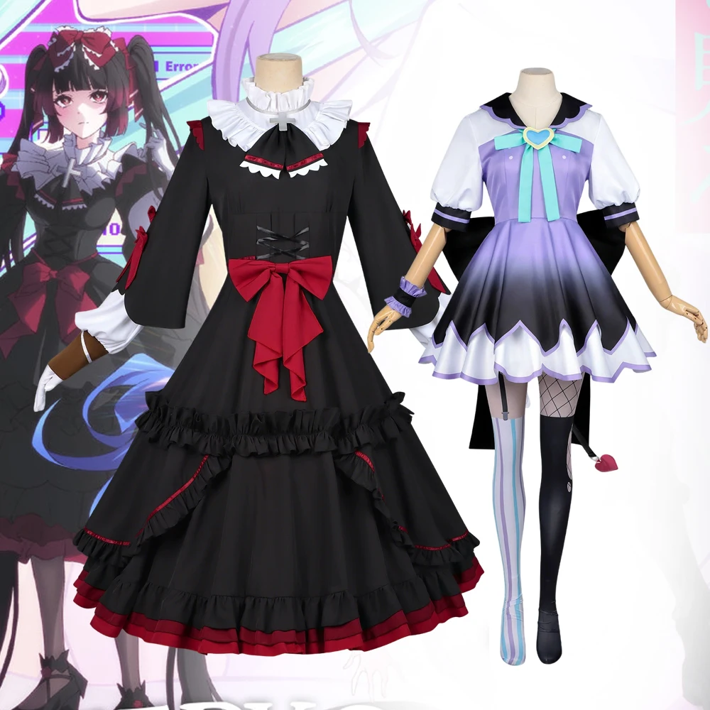 

Anime NEEDY GIRL OVERDOSE Rain Cosplay Costume Women Dress Lolita Uniform Masquerade Carnival Clothes
