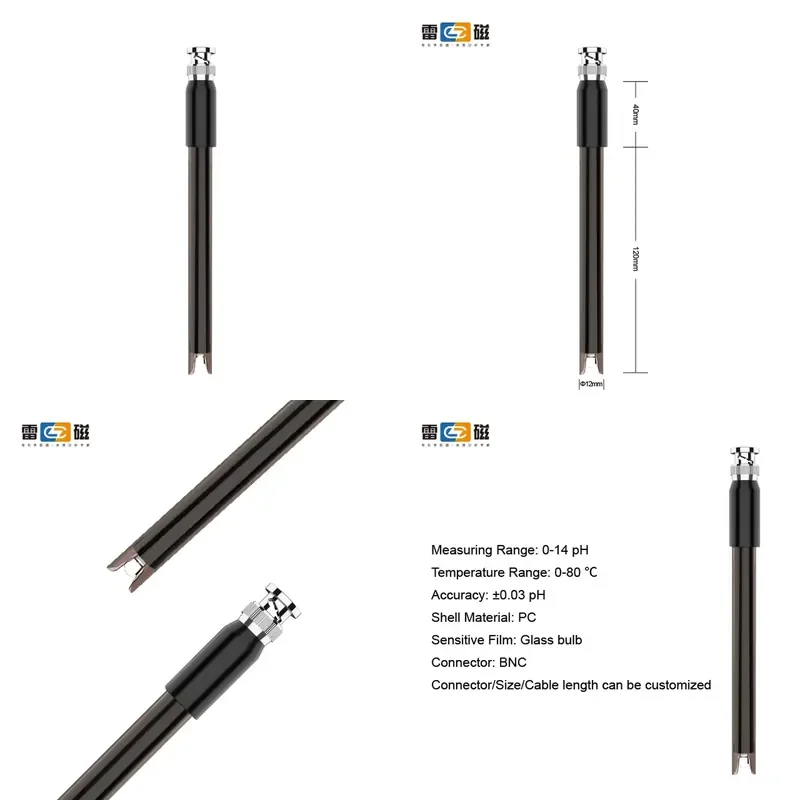 PH-2-031 Wholesale Good Quality Low Cost pH Combination Probe Electrode Sensor Customized Connector Without Cable Gel Filled