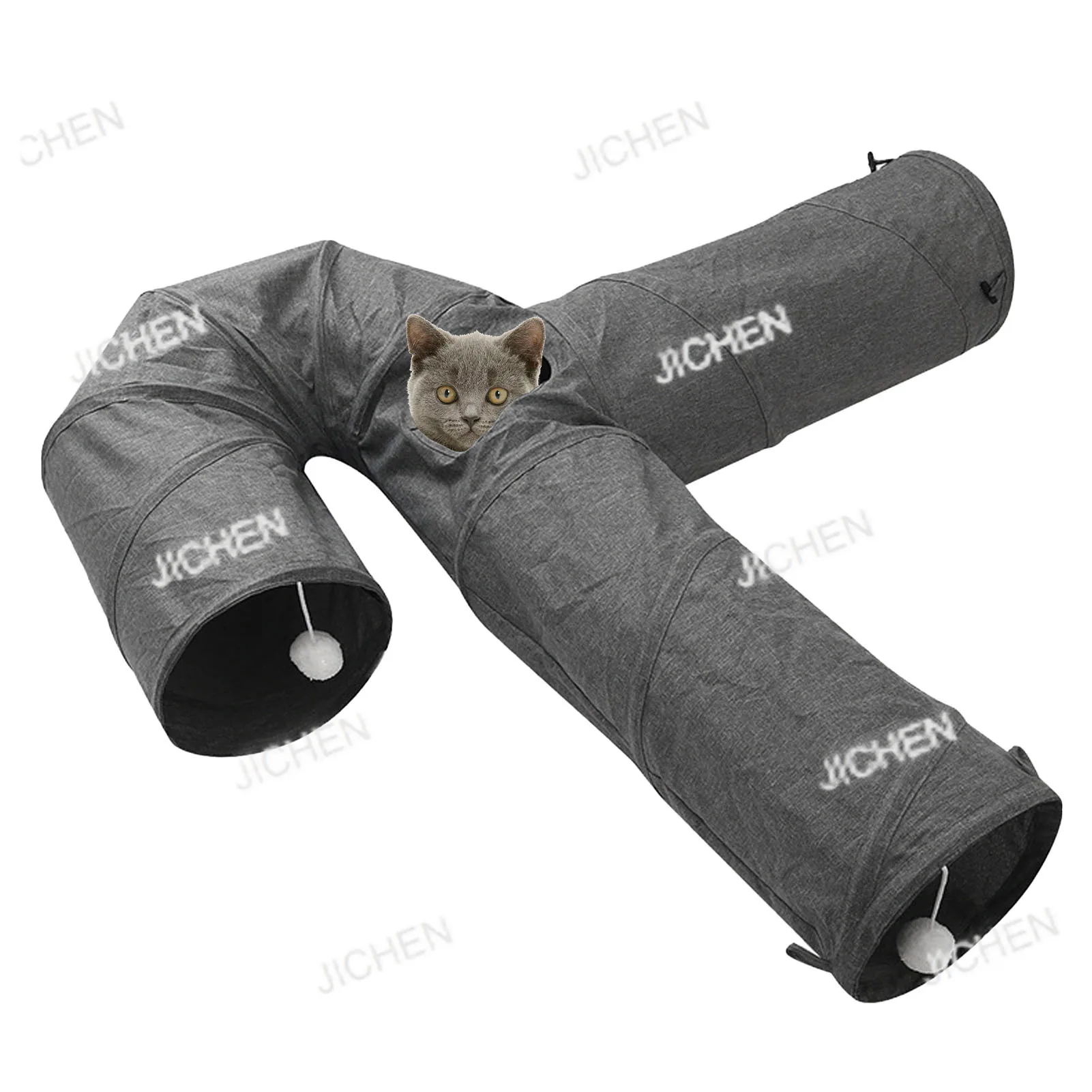 

Cat Tunnel For Indoor Cats Foldable Cat Playhouse Tunnel 3 Way Tunnel With Bell Ball For Pet Play Puzzle Exercising Hiding