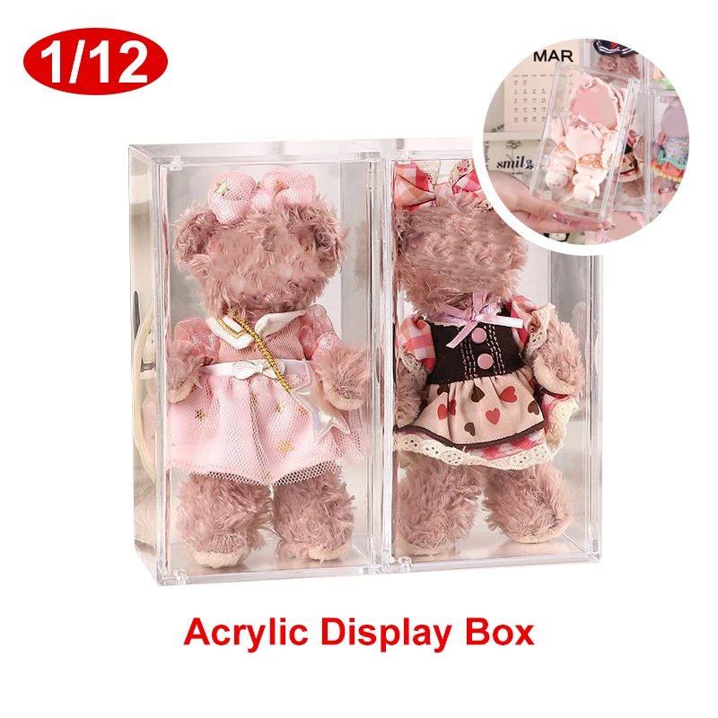 New！1Pcs Doll Pendant Acrylic Display Box Doll Decoration Transparent Dustproof Storage Rack DIY Accessories