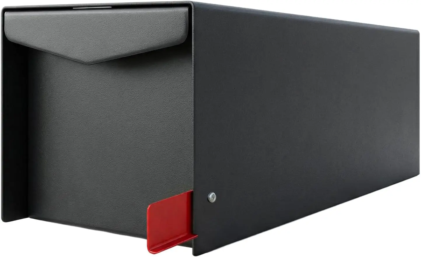 Modern Post Mount Mailbox, 1603 cu-in Capacity, Flat Top Architectural Design, Galvanized Steel Powder-Coated, 20.5 in. D x 8.5