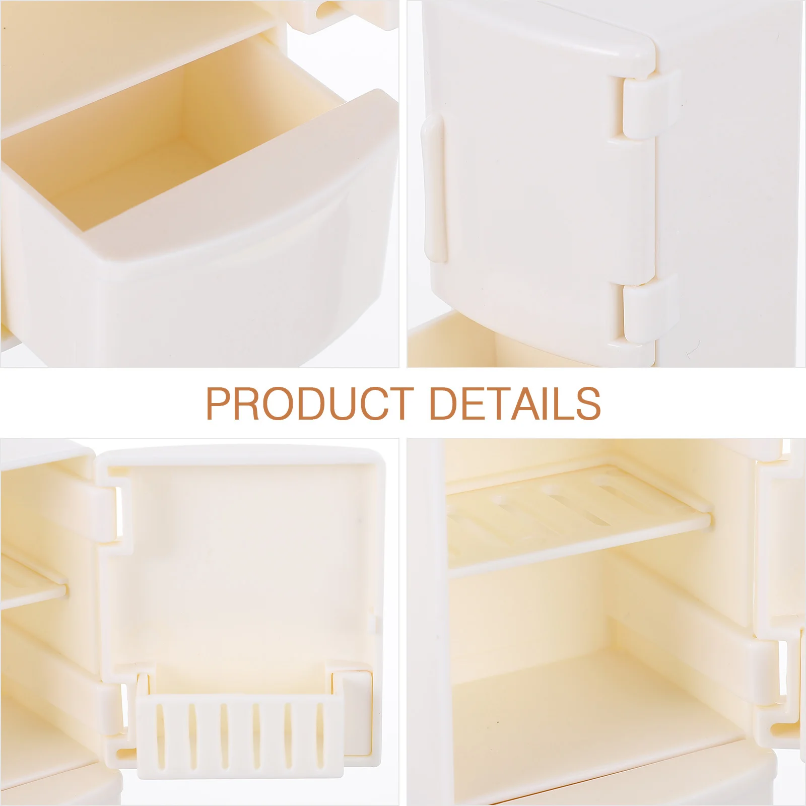 

2pcs Mini Refrigerator For Mini House Decoration Plastic Fridge Simulation Accessory Diy Modeling Safe Kids Ornament