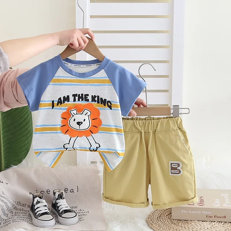 

New Summer Fashion Baby Clothes Suit Children Boys T-Shirt Shorts 2Pcs/Set Toddler Girls Clothing Infant Costume Kids Tracksuits