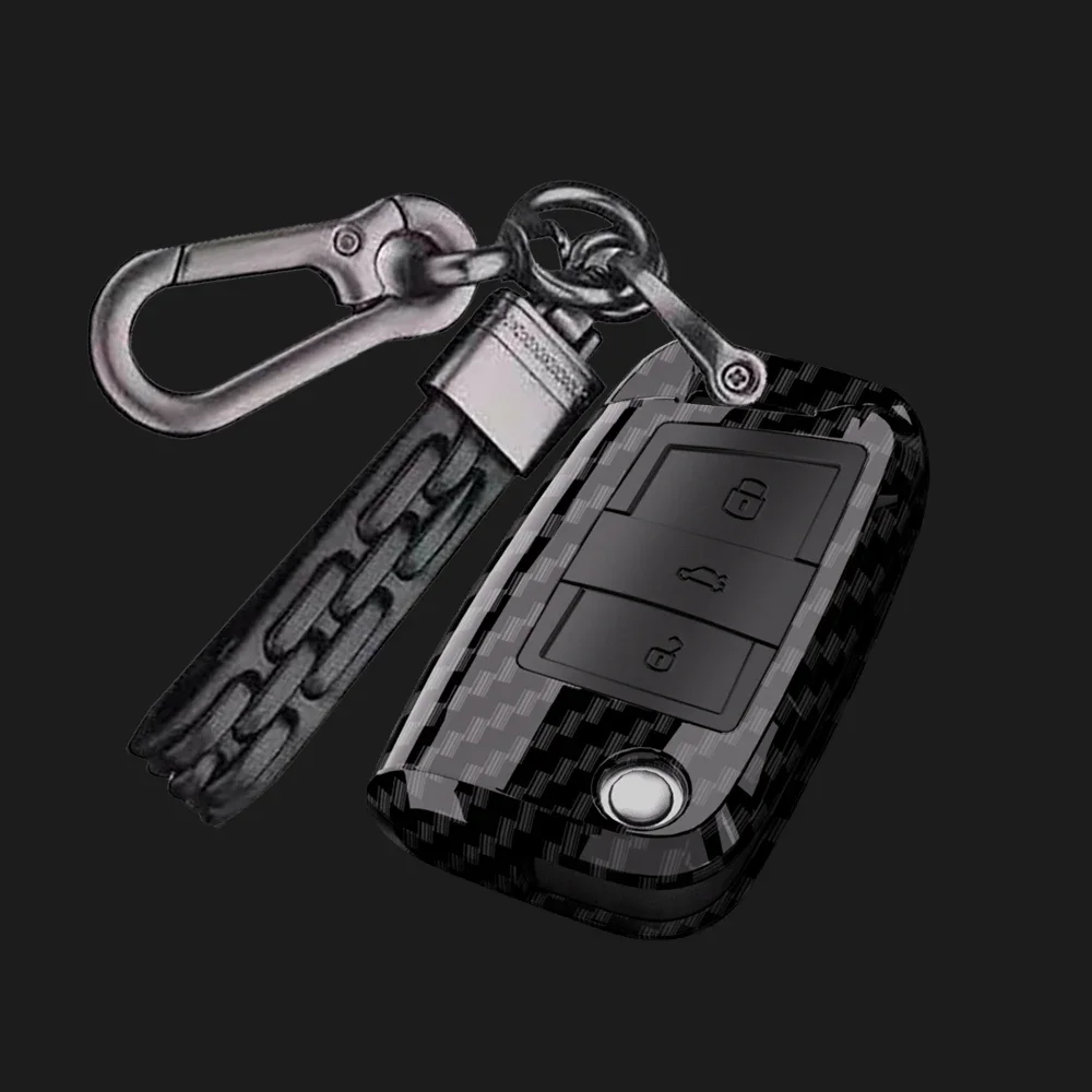 

ABS Carbon Fiber 3/4 Button Car Key Case Cover Fob For VW Volkswagen Golf 7 MK7 Tiguan MK2 For SEAT Ateca Leon FR 2 Ibiza For Sk