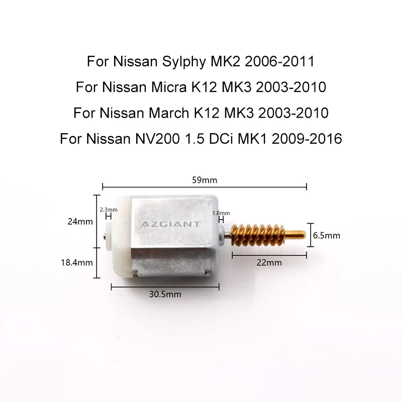 

For Nissan NV200 Sylphy Micra March 2009-2010 FC-280SC-18180 OEM Car Door Lock Actuator Core Motor Power 12V Replacement Engine