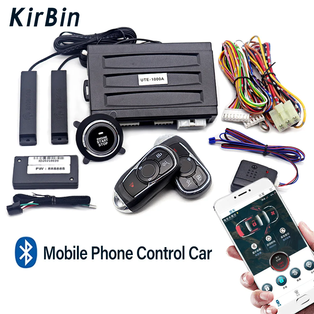 

Car Alarm Autostart System with Button Start, App Remote Start Stop for Cars with Push Start System, Remote Starter for Ignition