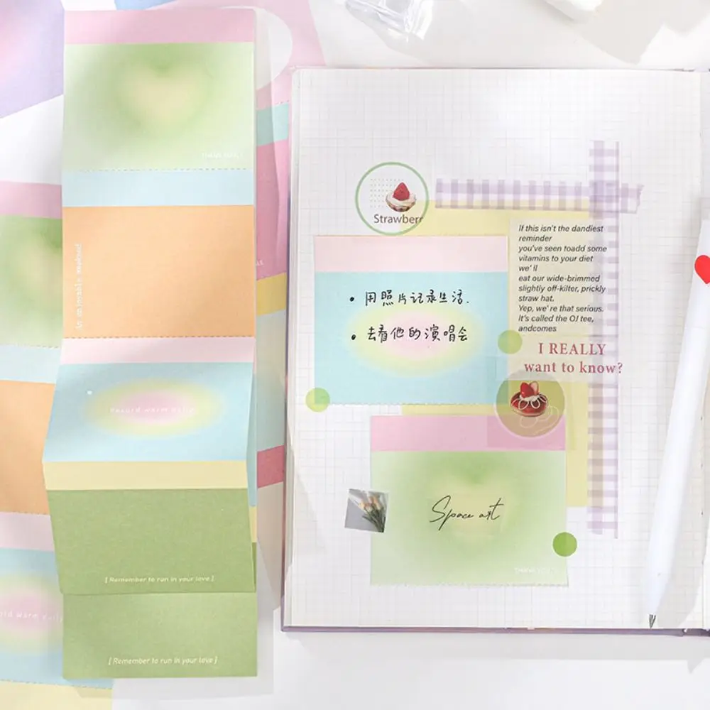 Ins High Appearance Non-Sticky Notes Square Korean Style Multi-color Stickers Hand-tear Non-Sticky Memo Pad Stationery