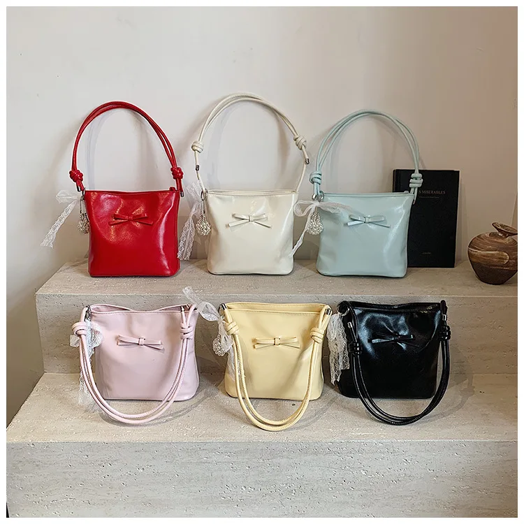 

‌Women's 2025 Summer Bow Bucket Bag: Niche Underarm Shoulder Purse - Chic Versatile Handheld