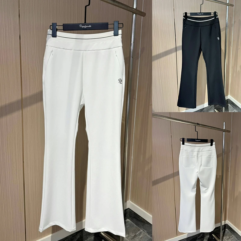 

PL Summer New Golf Clothing Women's Solid Color Slim Pants Fashion Casual Sports Trousers Breathable Flared Golf Pants
