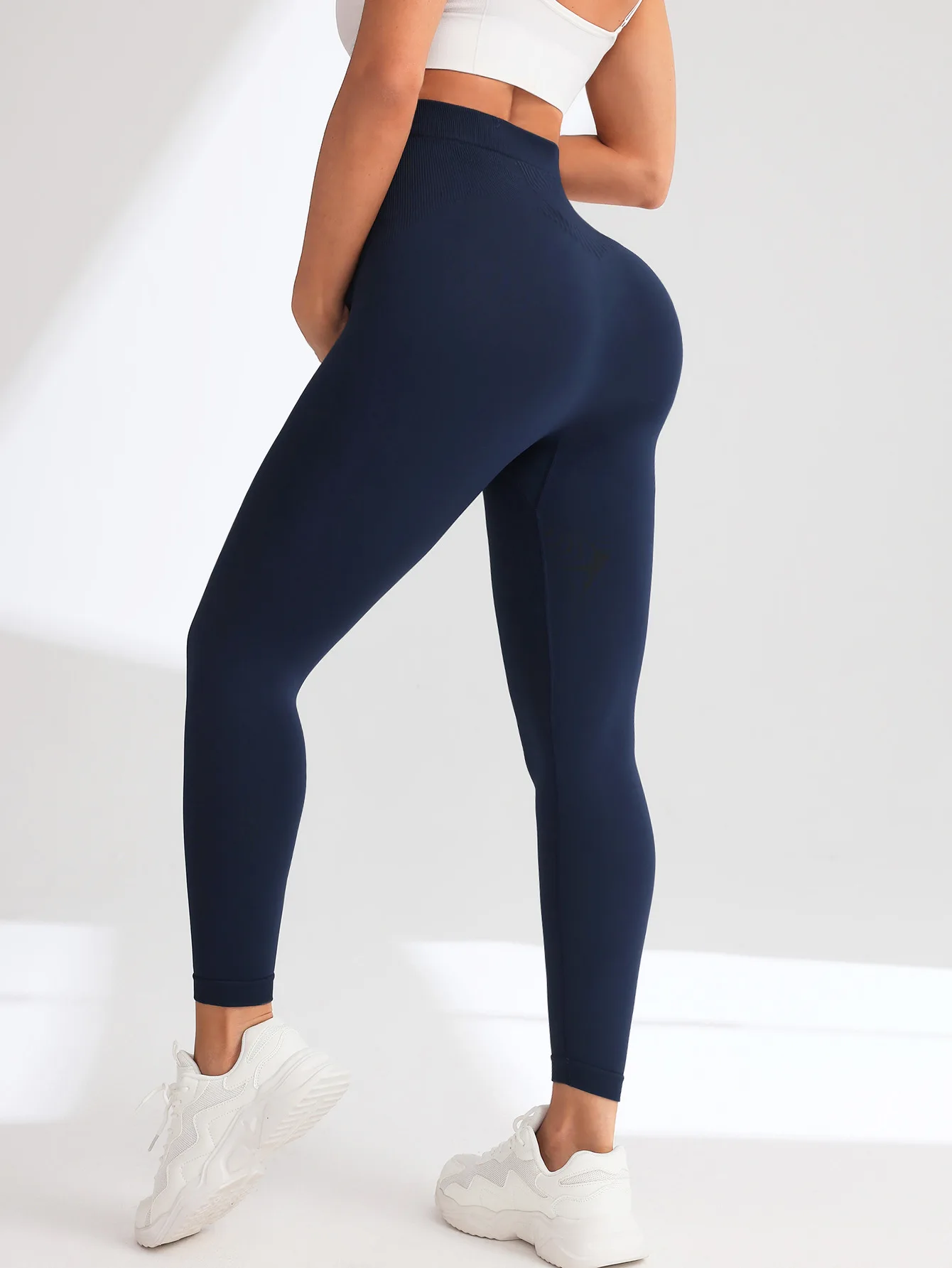 Neue Nahtlose Gestrickte Yoga Hosen Hohe Taille Schwangerschaft Leggings Mutterschaft Kleidung für Schwangere Frauen Bauch Unterstützung Körper Lange Hosen – Detail 16