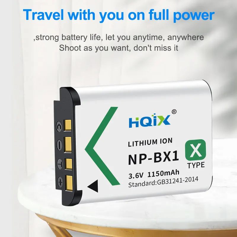 HQIX for Sony HDR- CX450 AS100VR AS20 AS50 CX240 PJ410 MV1 WX700 PJ275 PJ440 ZV1 ZV-1 Ⅱ Camera NP-BX1 Dual Charger Battery